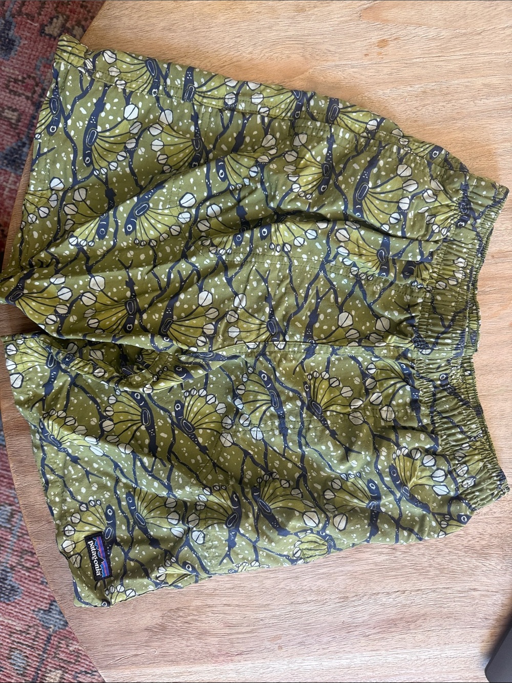 Patagonia Olive fish boys swim Shorts